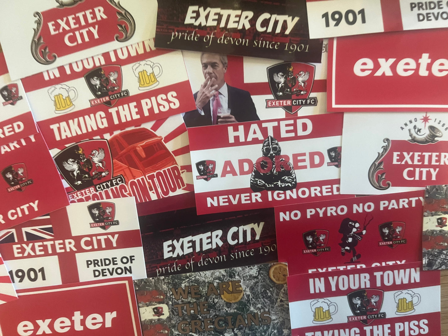 Mixed Exeter City Sticker Pack