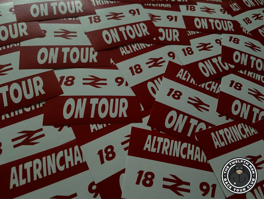 Pack of 30 Altrincham - On Tour Stickers (7x7cm)