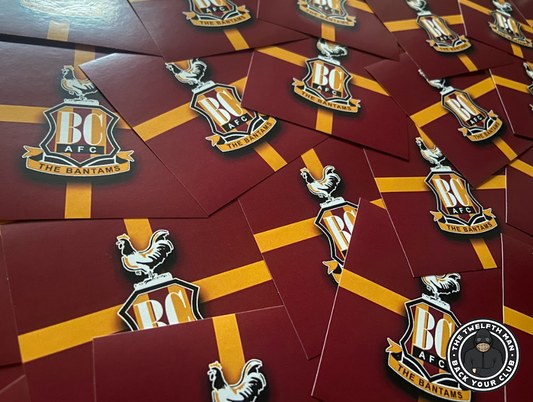 Pack of 30 Bradford City - Badge Stickers (7x7cm)