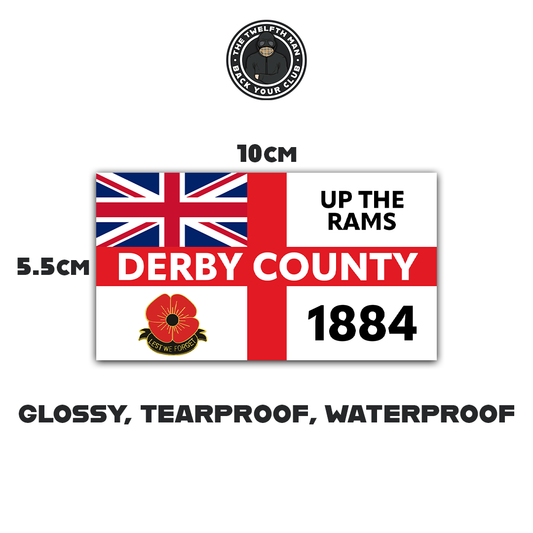 Derby County Inspired St. George's Cross Stickers