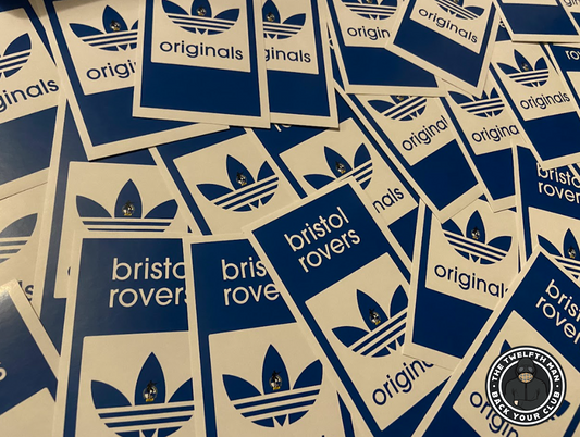 Pack of 30 Bristol Rovers -  Adidas Inspired Stickers (6x12cm)