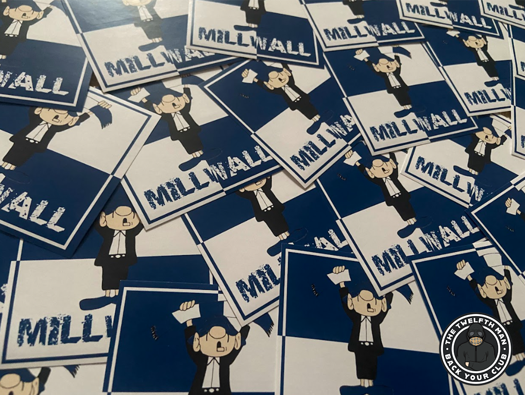 Pack of 30 Millwall - Man With Scarf Stickers (7x7cm)