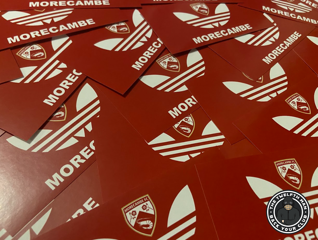 Pack of 30 Morecambe - Adidas Inspired Stickers (12x6cm)