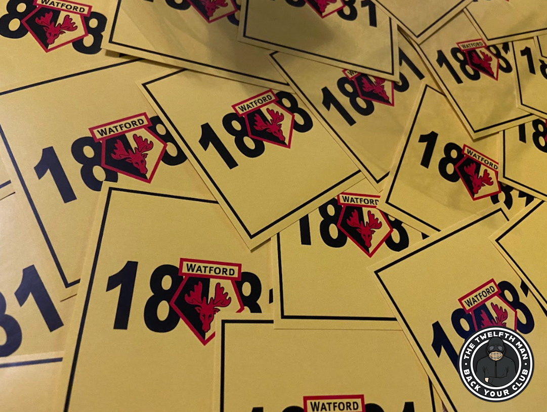 Pack of 30 Watford - 1881 Stickers (7x7cm)