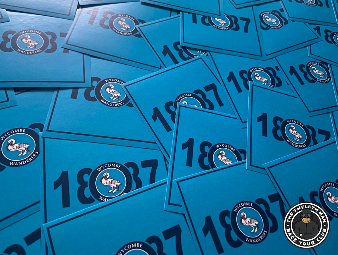 Pack of 30 Wycombe Wanderers - 1887 Stickers (7x7cm)